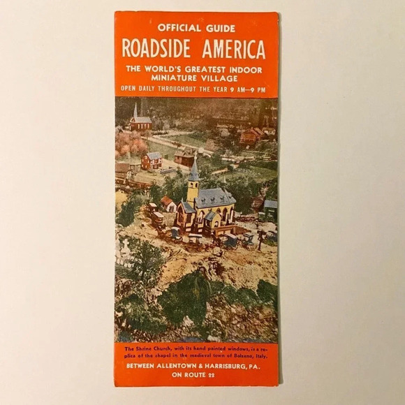 Vintage  Roadside Amerca Indoor Miniature Village Pennsylvania Brochure Pamphlet - Picture 1 of 13